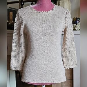 nomi Cream Knit Long Sleeve Sweater.